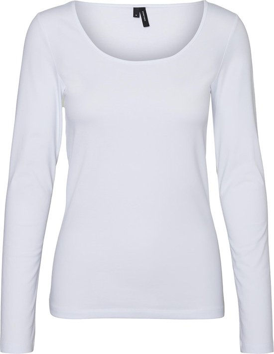 Vero Moda T-shirt Vmmaxi My Ls Soft Uneck Ga Noos 10228809 Bright White Dames Maat - XXL