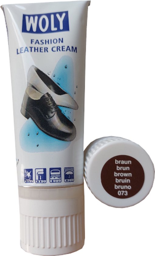 Woly Fashion Leather Cream Tube - Bruin - 75 ml (Schoenpoets - Schoensmeer)