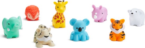 Munchkin Badspeelgoed Voor Baby's - Baddiertjes - Wilde Zeediertjes die Spuiten! - Badspuiters - Per 8 Stuks - Vanaf 9 Maanden