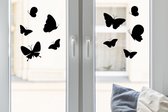 Goldengifts.nl - Vlinder - vogelbescherming raamstickers - set van 10 vlinder stickers - 20 x 30 cm stickervel - zwart - raamstickers - weerbestendige stickers - raamstickers vlinders - sticker - stickers - stickervellen - vogelbescherming
