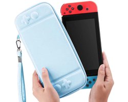 Yes In LAB - Beschermhoes geschikt voor Nintendo Switch/OLED met polsband - Hemelsblauw - Case - Opbergtas voor console en accessoires - Hoes - Hard Case - Cover