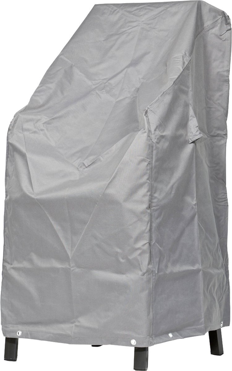 Mehr Garten Beschermhoes voor stapelstoelen / klapstoelen | 66 x 66 x 80/120 cm | polyesterweefsel van het type Oxford 600D, kleur: grijs.