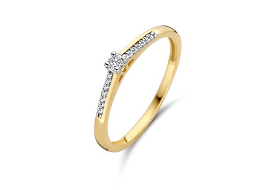 Blush Ring 1639YDI/54 14k Geelgoud 0,10crt G SI Briljant geslepen Diamant Maat 54
