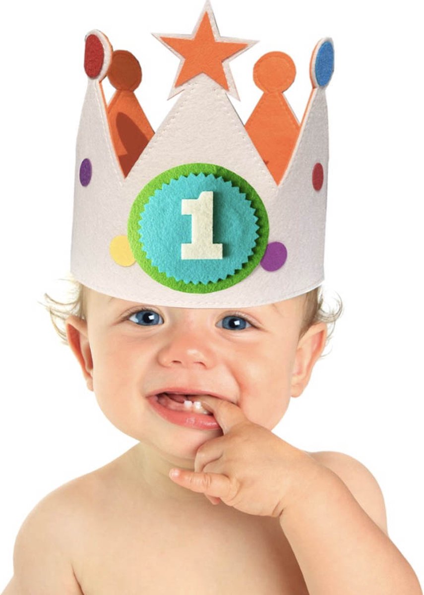 Couronne d'anniversaire pour enfants, chapeau joyeux anniversaire, couronne  d'anniversaire pour filles et garçons, couronne en tissu réutilisable avec