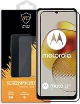 Protecteur d'écran Motorola Moto G73 - Écran de veille en Glas trempé MobyDefend - Rebords noirs - Protecteur d'écran - Plaque de verre Convient pour : Motorola Moto G73