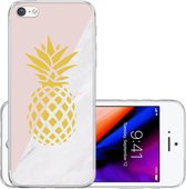 Hoes Geschikt voor iPhone 8 Hoesje Cover Siliconen Back Case Hoes - Ananas