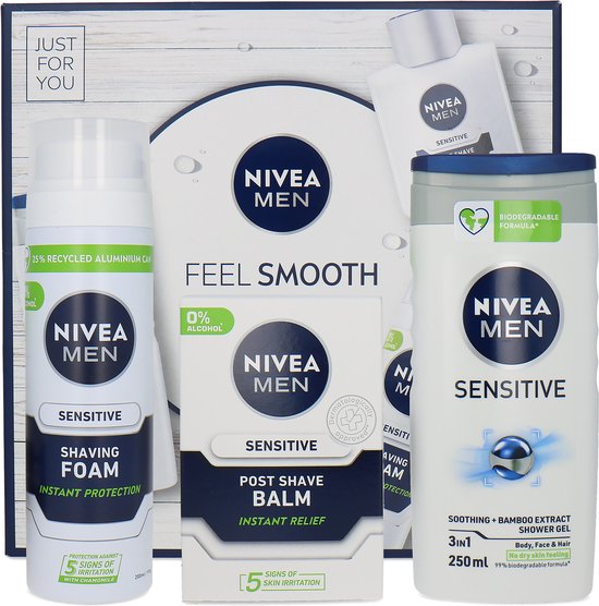 Nivea Men Feel Smooth Sensitive Shower & Shave Kit Cadeauset
