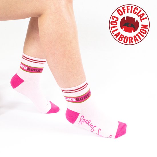 Roaring Socks - Cara Rouge - Quarter Socks - Taille 36-42 - Unisexe - Chaussettes Femme - Chaussettes Running - Chaussettes de cyclisme - Cadeau Fê