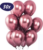 Roze Metallic Chroom Ballonnen – Verjaardag Versiering - Pink Balloons - Mirror Effect - Chrome Ballon - Latex Helium Ballonnenset - Geschikt Voor Ballonnenboog en Pilaar – Unicorn Decoratie – Mermaid - Eenhoorn Feestje - 30 stuks