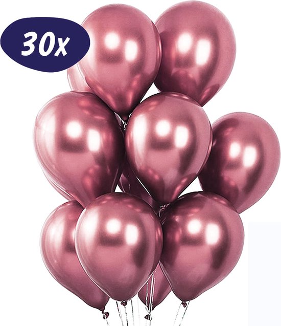 Foto: Roze metallic chroom ballonnen verjaardag versiering pink balloons mirror effect chrome ballon latex helium ballonnenset geschikt voor ballonnenboog en pilaar unicorn decoratie mermaid eenhoorn feestje 30 stuks