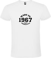 Wit T-Shirt met “Made in 1967 / 100% Original “ Afbeelding Zwart Size XXL