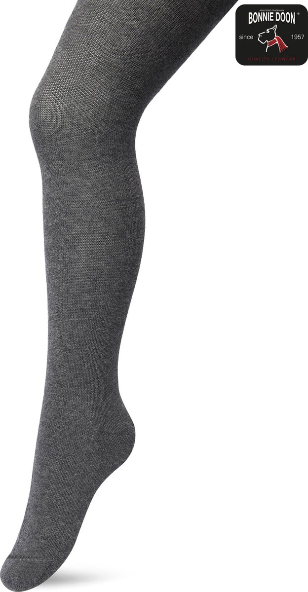 Bonnie Doon Biologisch Katoenen Maillot Meisjes Donker Grijs maat 164/170 - Kinder Maillot - OEKO-TEX gecertificeerd - Bio Cotton Tights - Duurzaam Huidvriendelijk Bio Katoen - Fijne pasvorm - Gladde Naden - Dark Grey Heather - BP053900.202