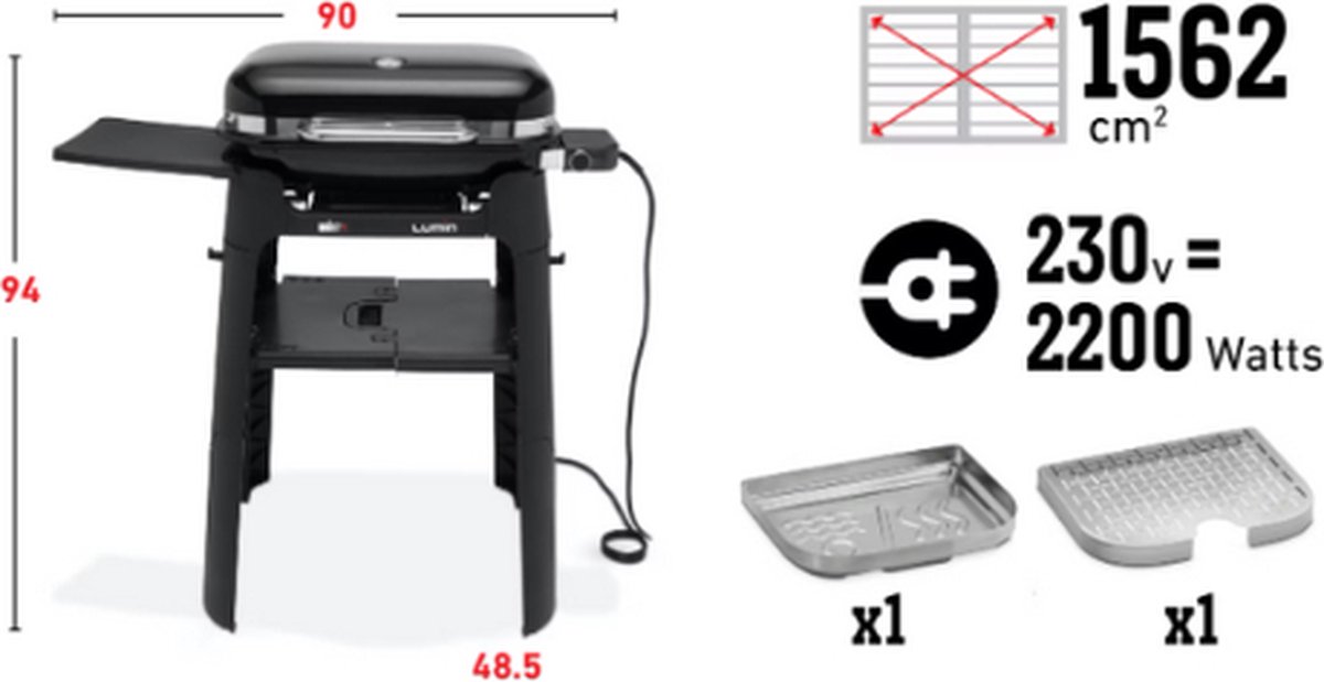 Weber Lumin barbecue électrique avec piédestal