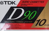 Doos met 10 stuks TDK D90 Cassettebandjes 1991 Vintage sealed