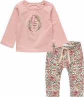 Noppies - Kledingset - 2delig - Broek Lakeland Butter Cream - Longsleeve Laurel Misty Rose - Maat 86