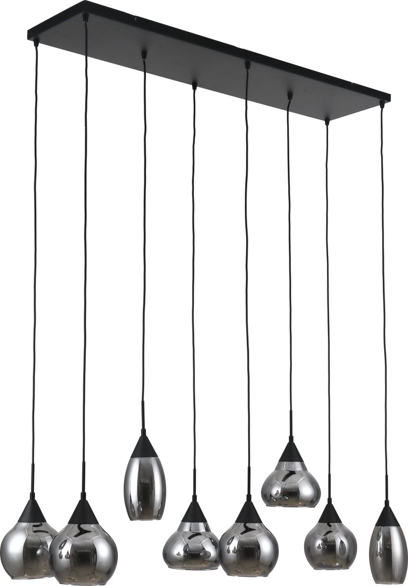 Hanglamp Daina 8-lichts Smoke Glass - Giga Meubel