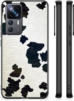GSM Hoesje Xiaomi 12T | 12T Pro Silicone Hoesje met Zwarte rand Koeienvlekken
