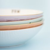 Yvonne Ellen London "Slogan" - set/4 - bols à pâtes - couleurs pastel - porcelaine - bol à pâtes - pastel - coffret cadeau