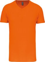 Oranje T-shirt met V-hals merk Kariban maat XXL
