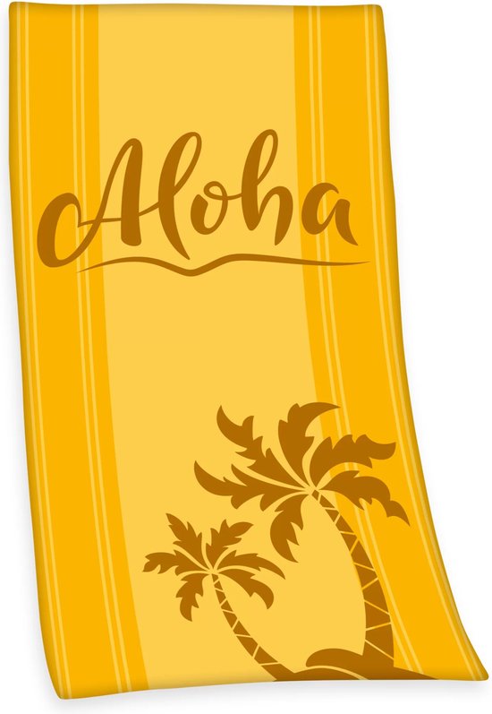 Aloha Strandlaken Zonnig Geel GOTS Gecertificeerd Maat. 93/170 cm
