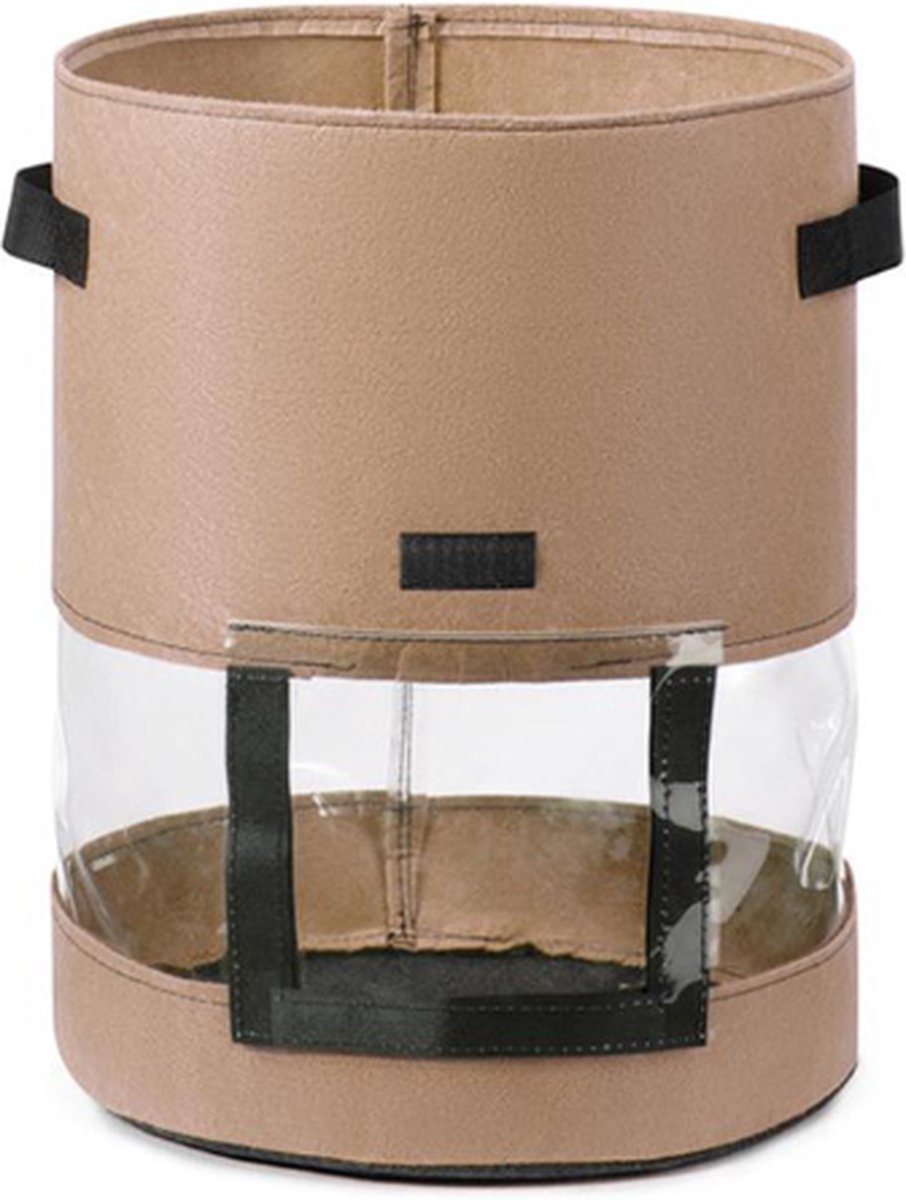 Kweekzak Growbag Grow Bag - Khaki - 35 x 45 CM - Met verduisterings vilt - Aardappels, Wortels, Uien , Planten - Groentenzak - Groeizak - Plantenzak