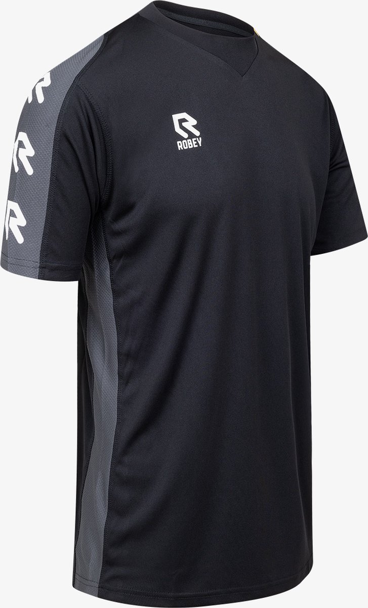 Robey Performance Shirt Korte Mouw Kinderen - Zwart / Grijs | Maat: 164