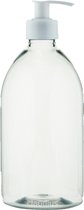 Lege Plastic Fles 500 ml PET transparant - met witte pomp - set van 10 stuks - navulbaar- leeg