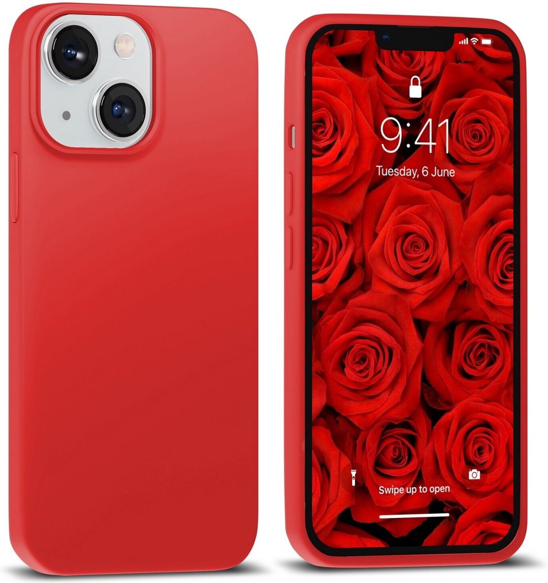 Hoesje Geschikt voor iPhone 14 - zacht siliconen - Liquid Backcover – Rood
