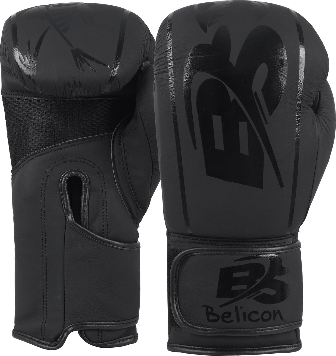 Bokshandschoenen Van Echt Rundleer zwarte kleur - 8 oz - Belicon wears