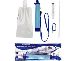 Professional Personal Water Filter Straw - Complete Set - Veilig en Zuiver Drinkwater - Waterfilter - Outdoor