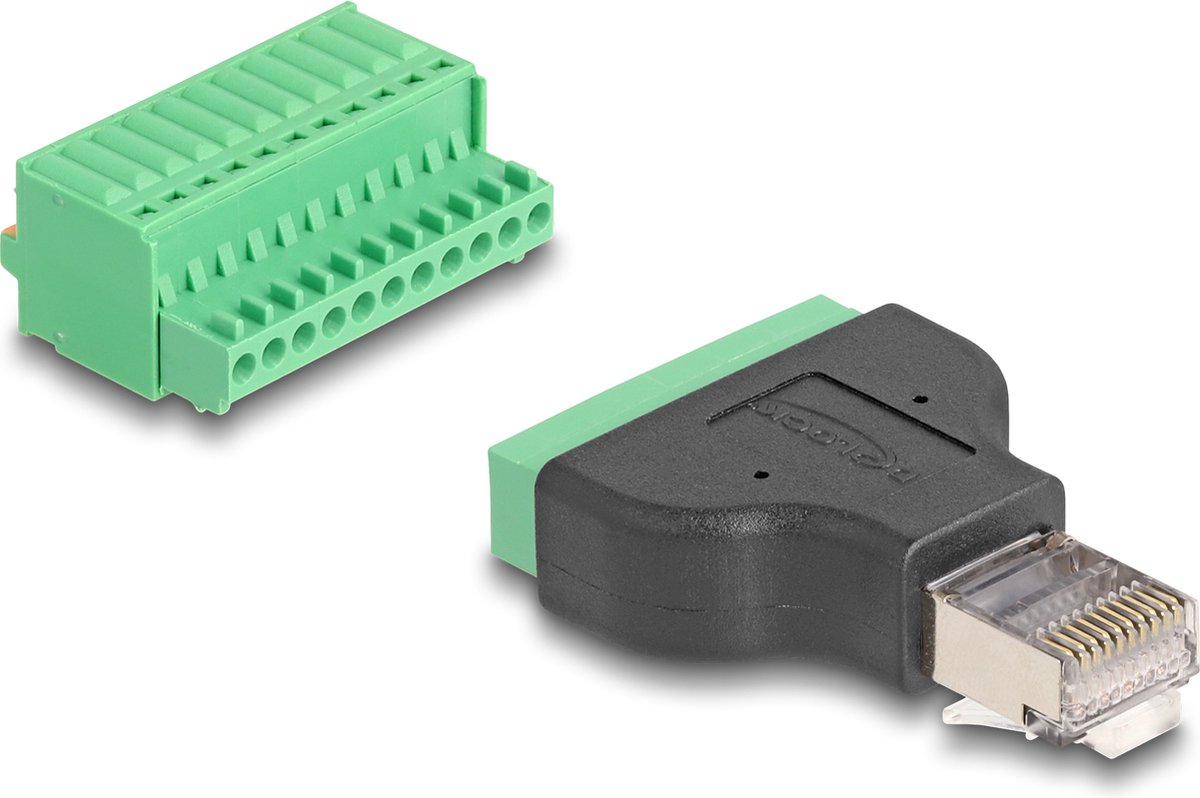 Delock RJ50 male to Terminal Block Adapter with push-button