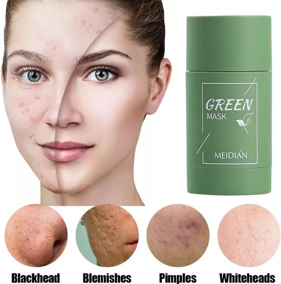 Green Mask Stick - Gezichtsmasker - Groene Thee - Huidverzorging - Hydraterend - Kleimasker - Merkloos