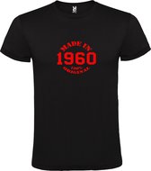 Zwart T-Shirt met “Made in 1960 / 100% Original “ Afbeelding Rood Size XXXL
