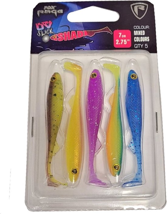 Leurres Fox Rage Ultra UV Slick Shads - Lot Couleurs 7cm 5g - Hameçon #1/0 - Neufs
