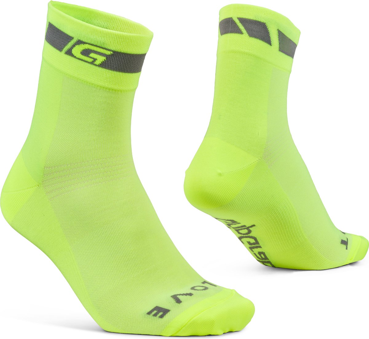 GripGrab - Classic Regular Cut Zomer Fietssokken 1 Paar Coolmax Wielersport Sokken - Geel Hi-Vis - Unisex - Maat L (44-47)