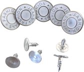 Buttonz® - 5 stuks 17 mm Jeansknopen Wit - "Fashion " - Inslag Knopen Voor Jeans, Spijkerjas En Spijkerbroek - Nieuwe Knopen Spijkerbroek - Knopen Vervangen
