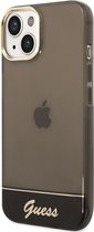 Guess Translucent Back Case - Geschikt voor Apple iPhone 14 Plus (6.7") - Zwart