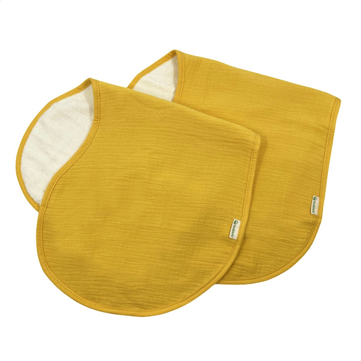 Goedkoopste Smikkels - Schouderdoek Baby Spuugdoek - Set van 2 stuks - Geel - 100 Biologisch katoen - Hydrofiel met badstof - Dik en zacht