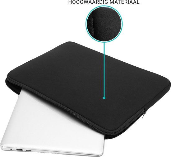 Zwarte laptophoes met laptop