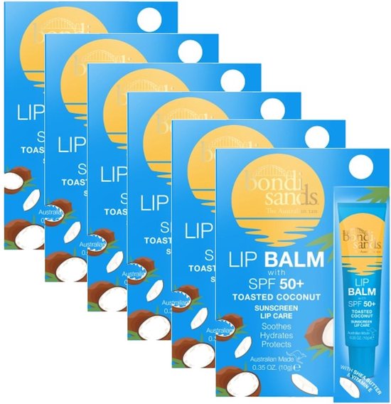 BONDI SANDS Sunscreen Lip Balm SPF 50+ Toasted Coconut 6 Pak
