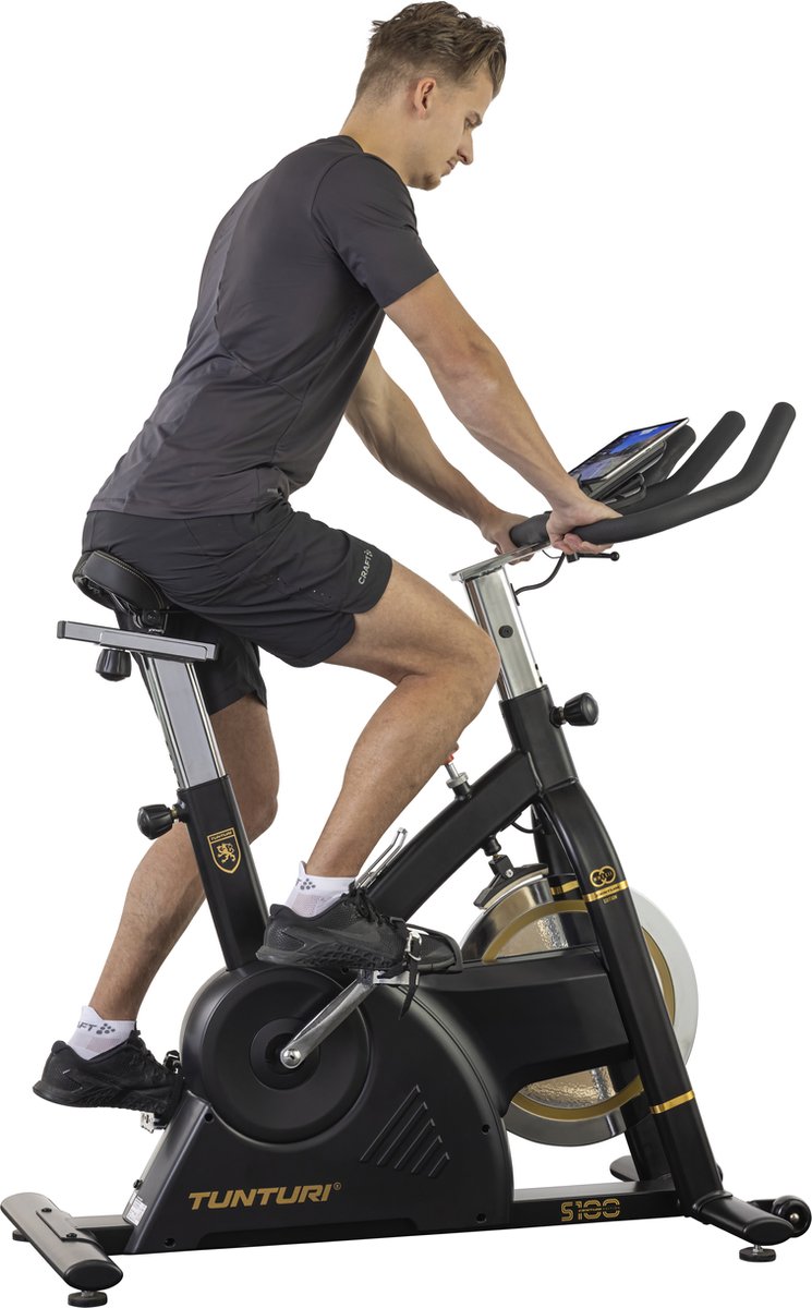Afbeelding 3 van Tunturi Centuri Sprinter Bike S100 - Racefiets met Bluetooth voor thuistraining - Indoor fiets met 32 weerstandsniveaus - 21 programma's