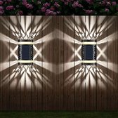 Solar Wand Tuinverlichting - Tuinverlichting op zonne-energie - Solar Wandlamp voor buiten - Warm Wit licht - Waterproof