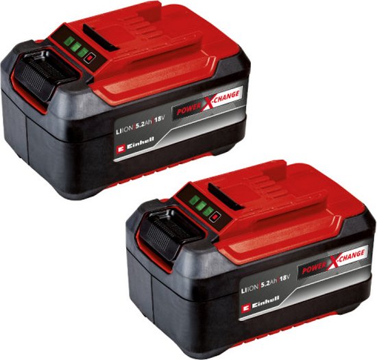 Foto: Set van 2 einhell 18v power x change batterijen 5 2ah twinpack