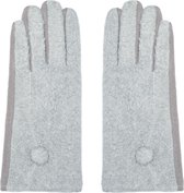 Grijze Handschoenen Button - Herfst/Winter - Dames handschoenen - Grijs
