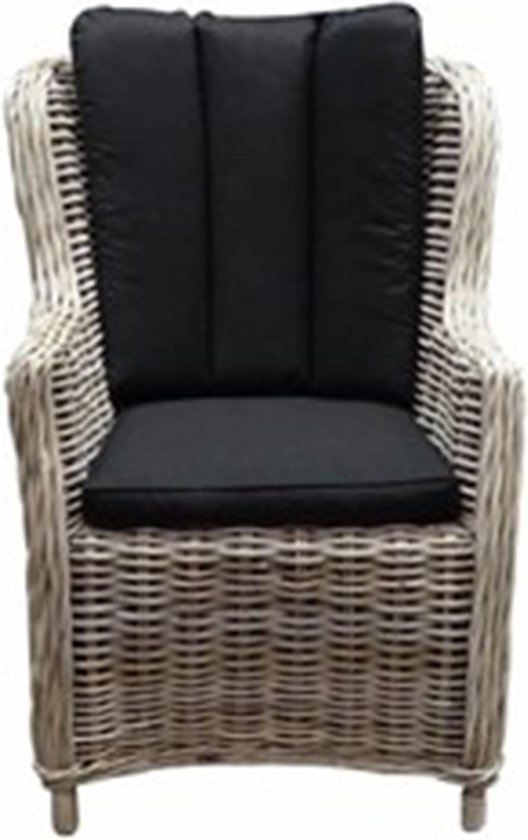 Darwin dining tuinstoel naturel rotan - olefin black