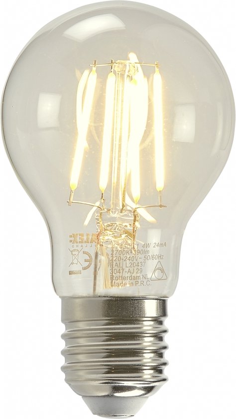 Calex LED filament gloeilamp E27 4W 390lm dimbaar | bol.com