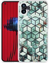 Nothing Phone (1) Hoesje Groen Hexagon Marmer - Designed by Cazy