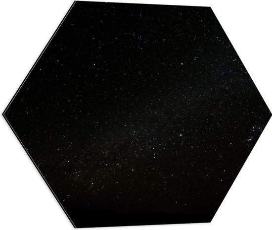 WallClassics - Dibond Hexagon - Donkere Hemel met Sterren - 60x52.2 cm Foto op Hexagon (Met Ophangsysteem)