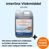 Interline Vlokmiddel 2,5 liter - Inclusief doseerschema - Vlokmiddel voor zwembad - Vuil binding - Vlokker voor kleine, middelgrote en grote zwembaden