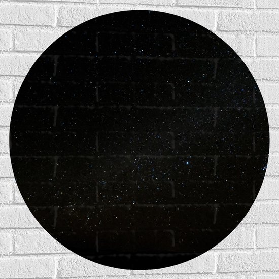 WallClassics - Muursticker Cirkel - Donkere Hemel met Sterren - 80x80 cm Foto op Muursticker